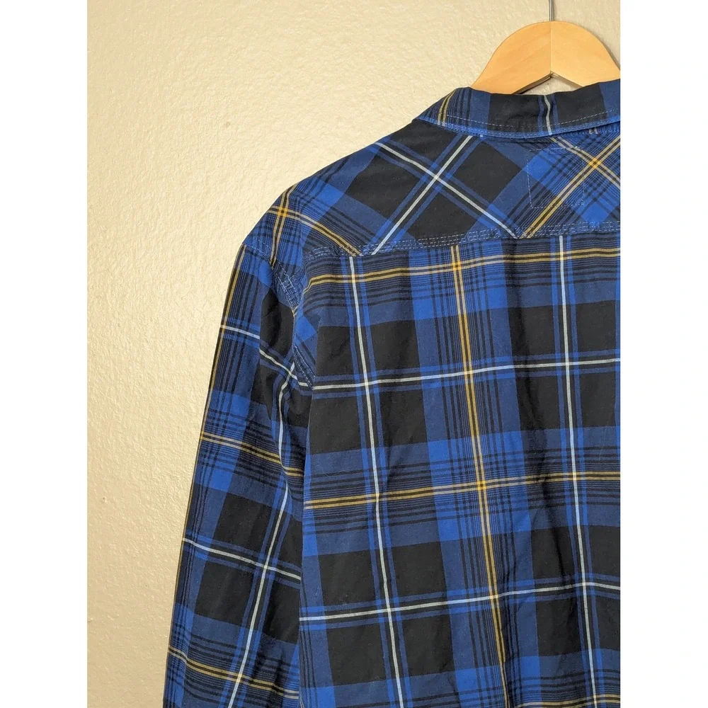 Levi's Button Down Shirt Mens XXL Blue Black Plaid Flannel Style Long Sleeve L